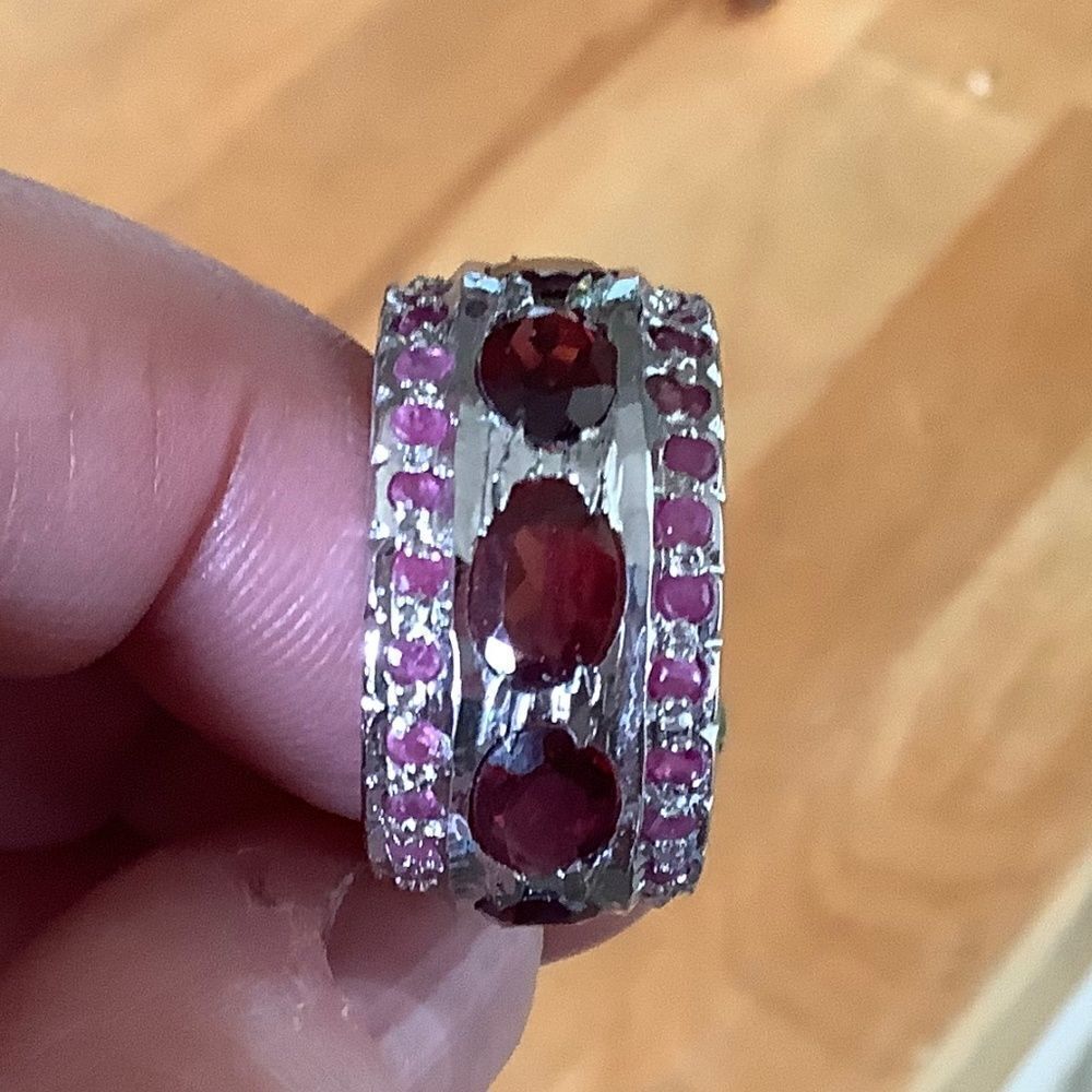 NWOT sterling SILVER 925 GARNET/RUBY RING - Picture 5 of 7